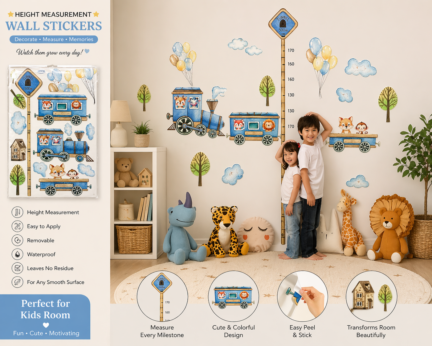 Decorative Kids Height Measurement Stickers