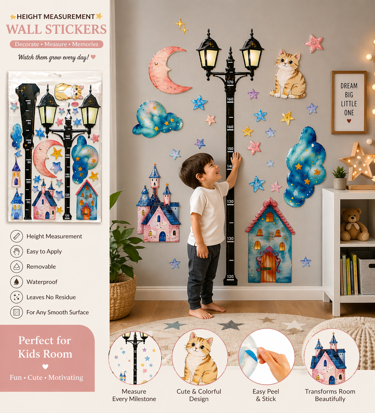 Decorative Kids Height Measurement Stickers