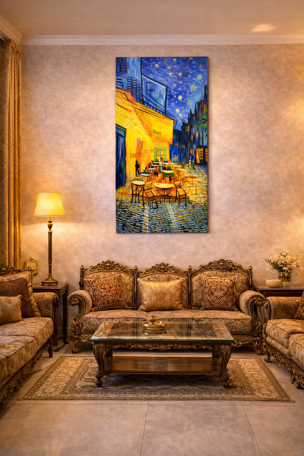 Cafe Night Street Wall Poster