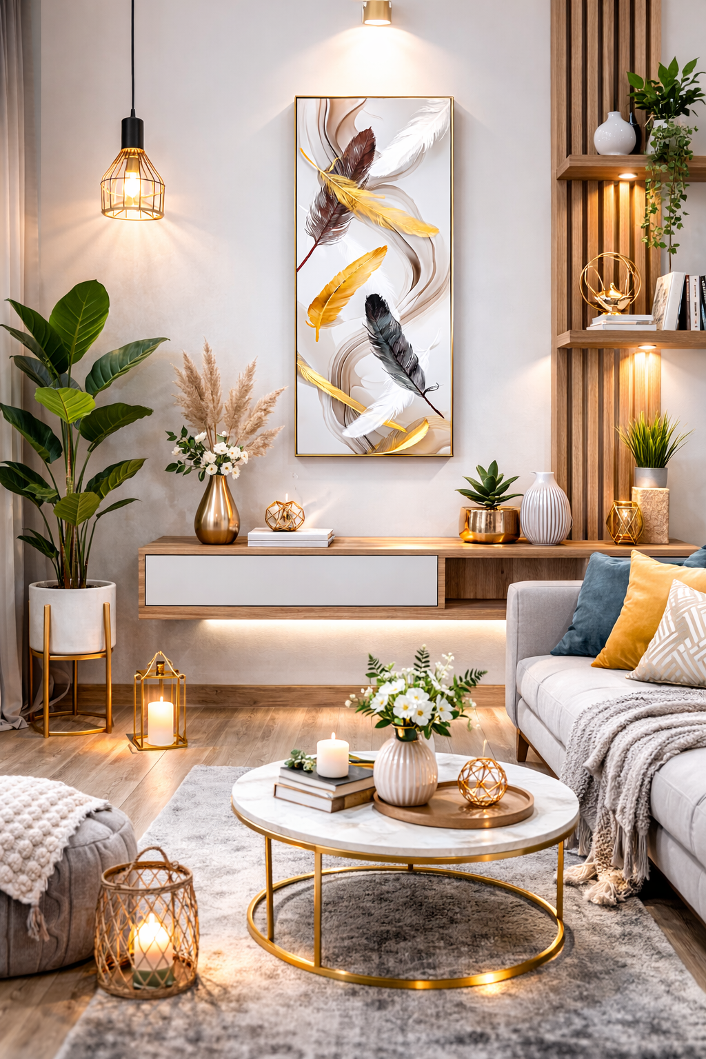 Modern Feather Art Canvas - Abstract Wall Decor