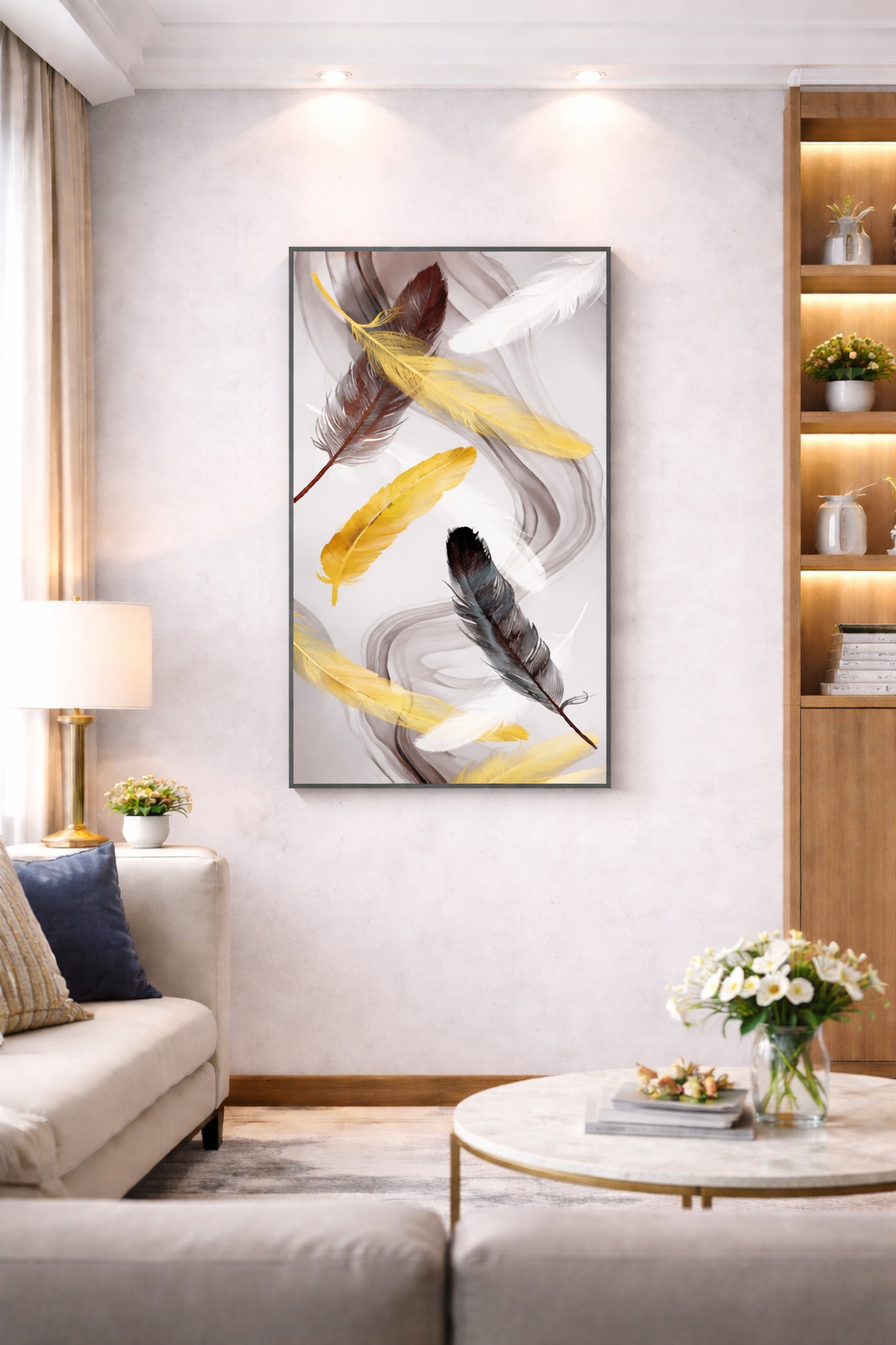 Modern Feather Art Canvas - Abstract Wall Decor